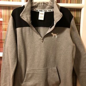 Pink Three Quarter Zip Sweatshirt